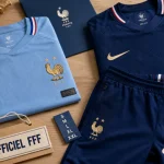 Boutique equipe de france : maillots officiels Bleus avec étiquette FFF et accessoires