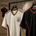 Maillot Allemagne replica ou authentique, deux maillots sur présentoir