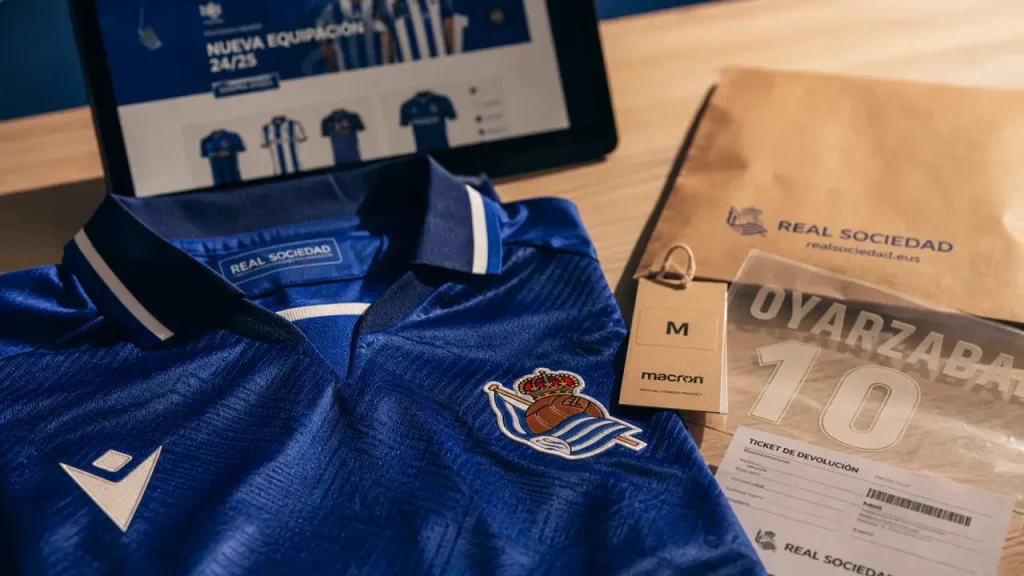 Maillot real sociedad domicile, extérieur et vintage, vue produit