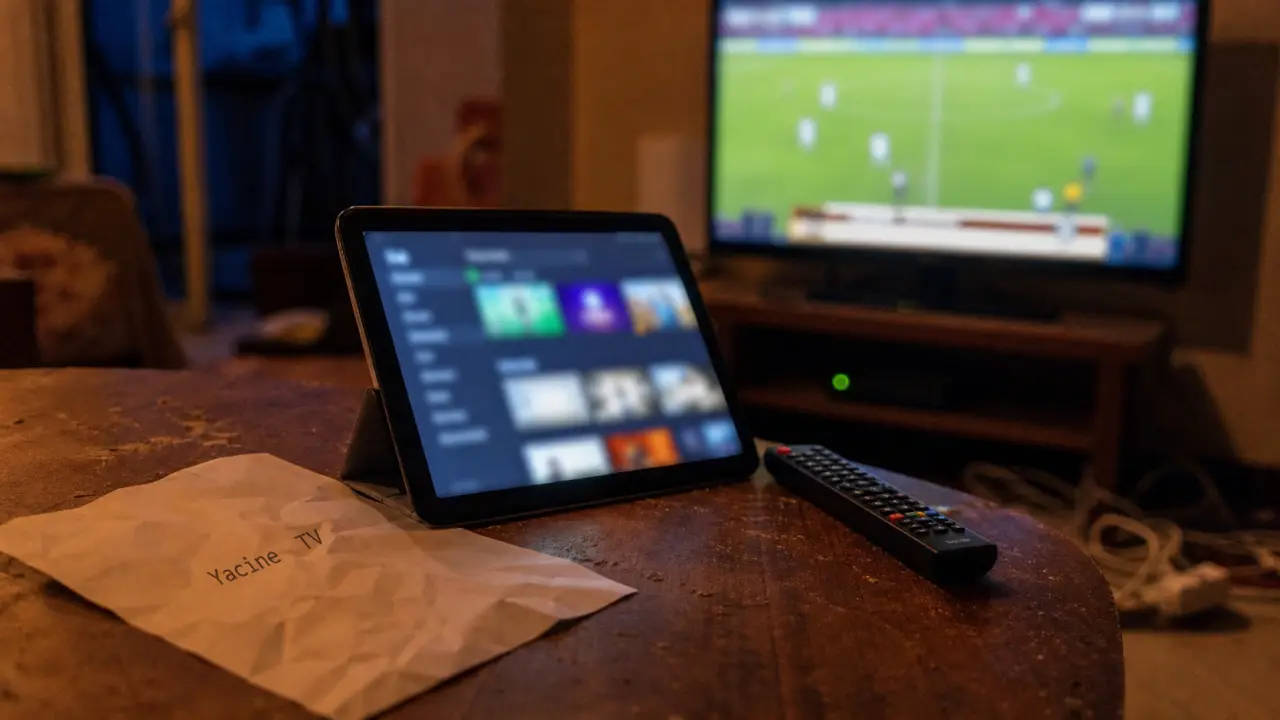 Yacine TC : Yacine TV APK sur tablette Android en salon