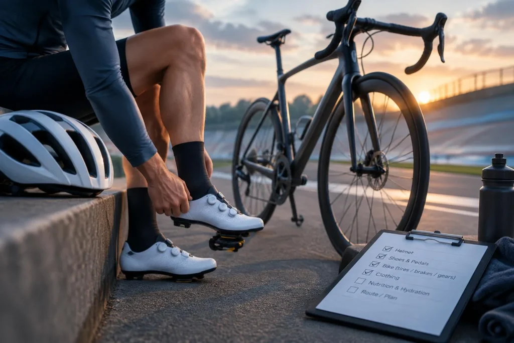 Débuter le cyclisme en compétition : casque obligatoire, pédales automatiques et achats à éviter
