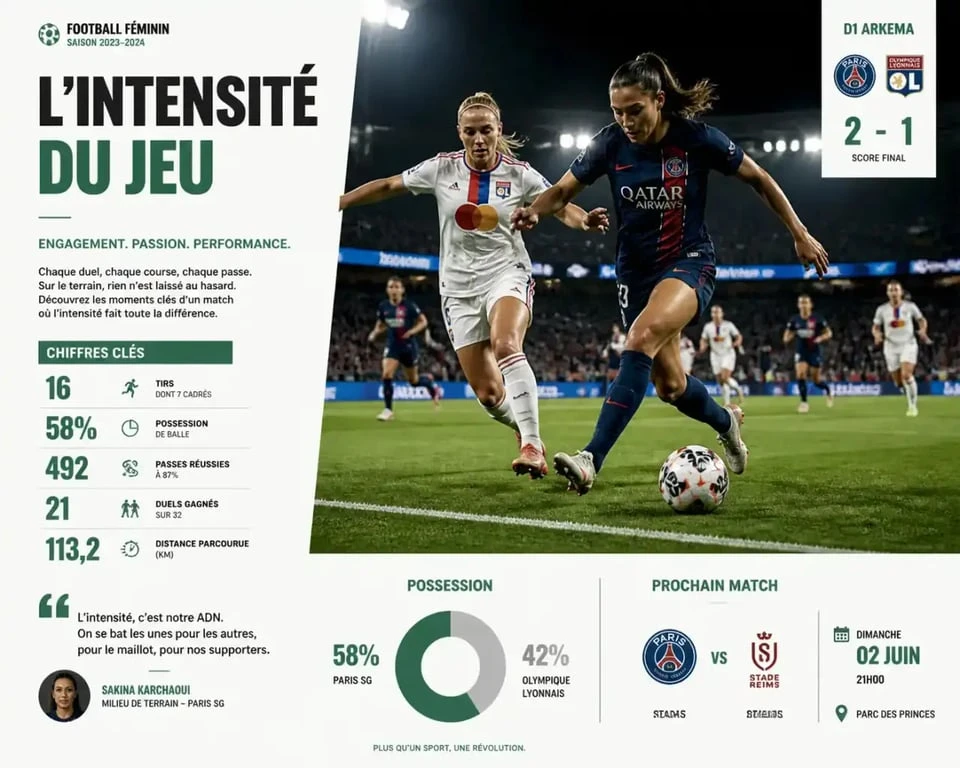 Match de l'équipe féminine du PSG en direct dans un stade