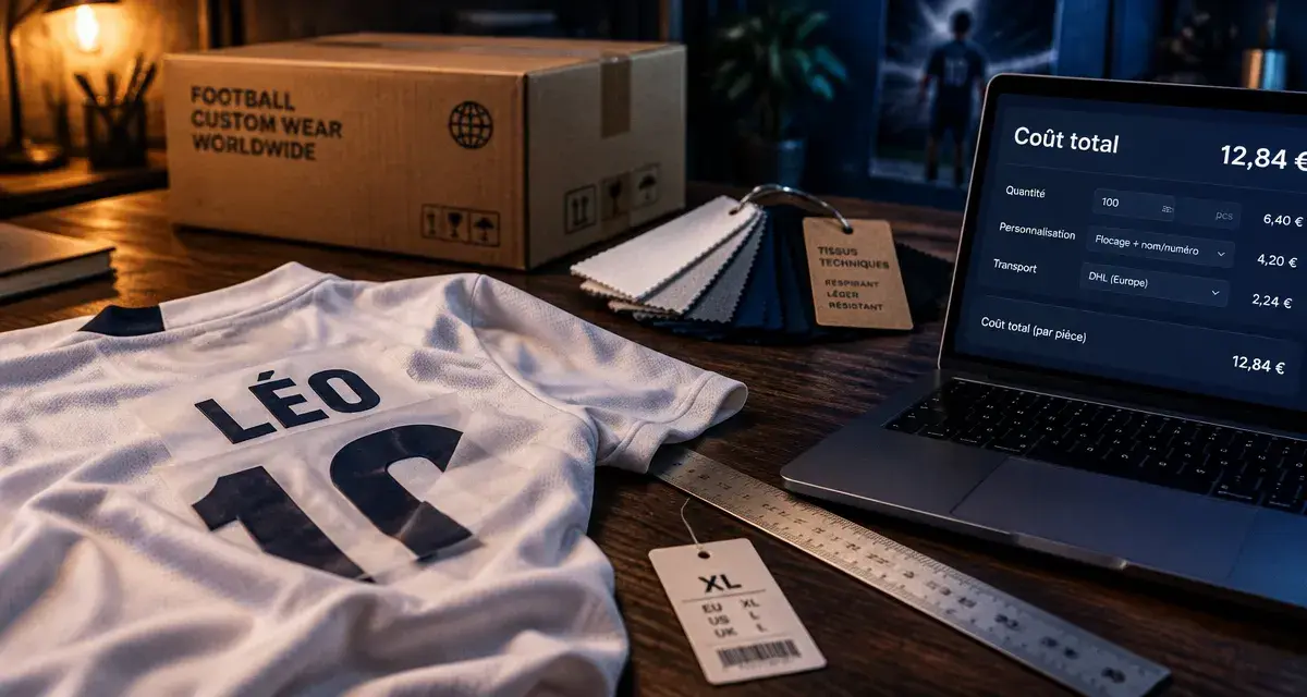 Fournisseur maillot de football : calcul prix total par pièce