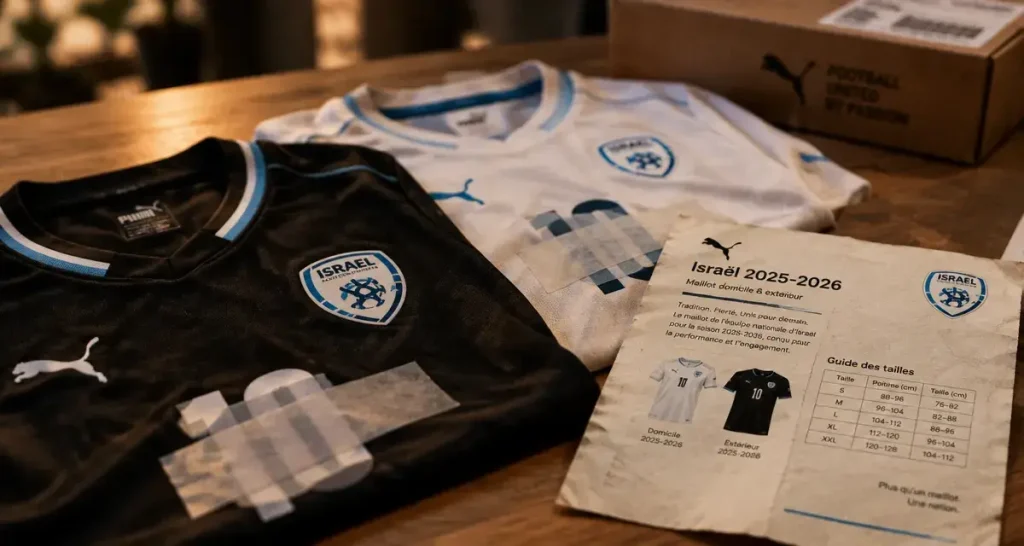 Maillot football Israël 2025-2026 : domicile ou noir spécial, vérifiez ces points avant de commander