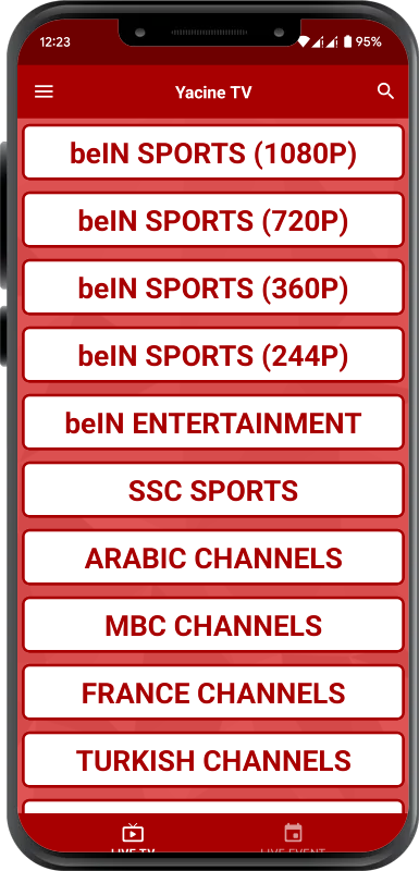 Yacine TV app screenshot 2